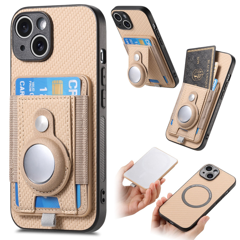 Luxury 2-in-1 Detachable Wallet Case for iPhone Magnetic Card Slot, Airtag Holder, Wireless Charging Stand Premium Protection