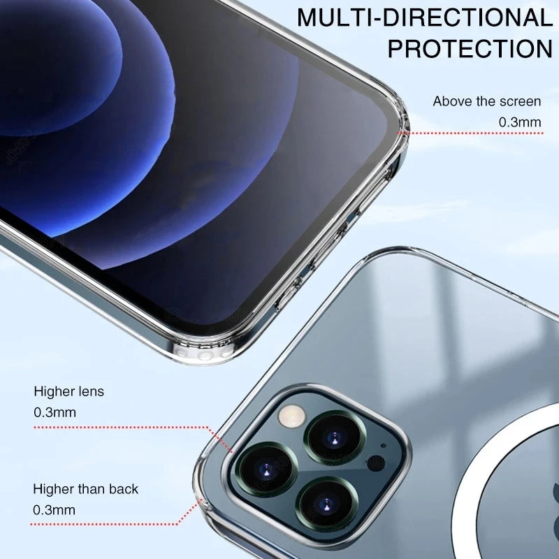 Luxury Magnetic Wireless Charging Phone Case Shockproof Slim Design, Durable Protective Cover for All Phone Models