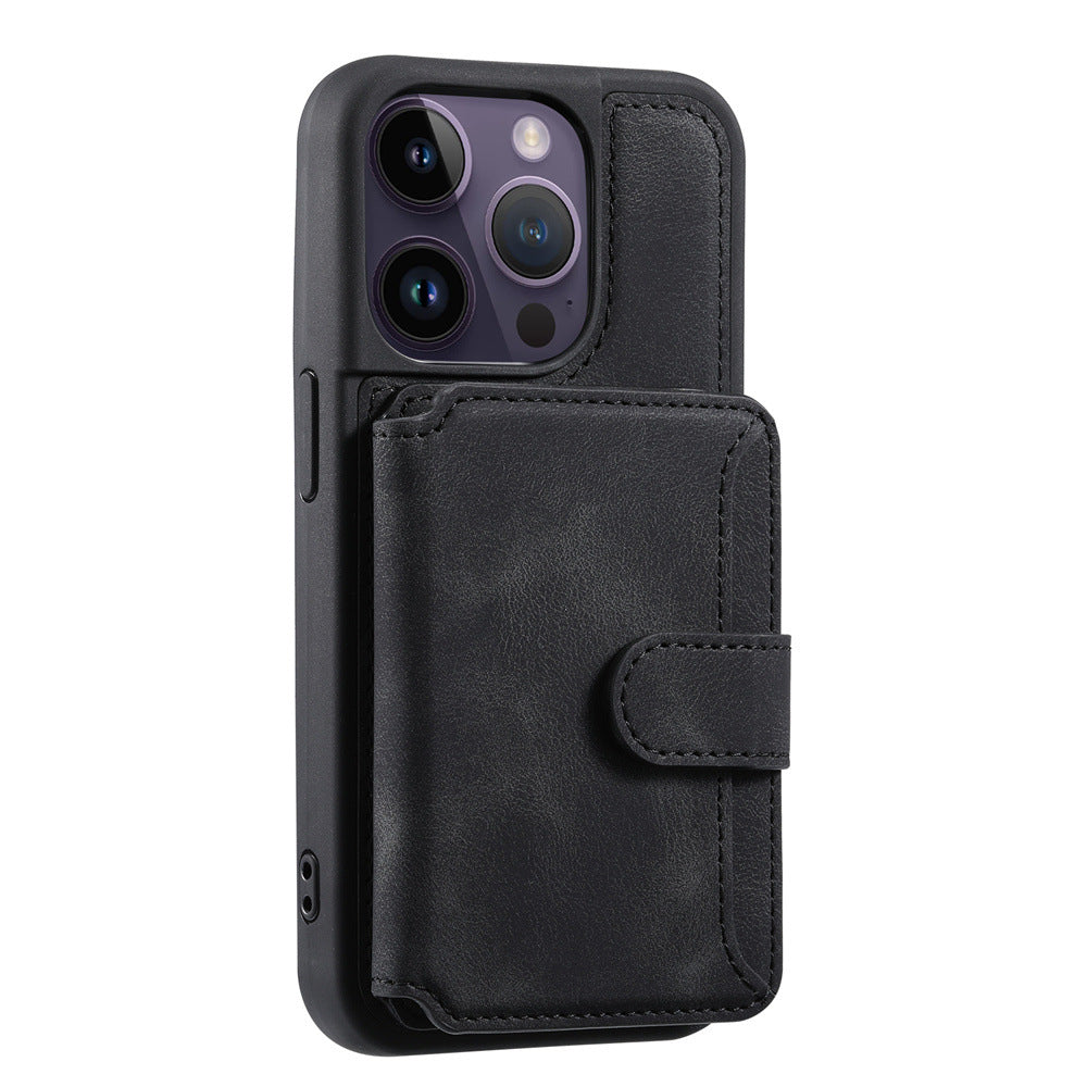 Fashion Leather iPhone Case – Shockproof, Back Protective Cover, Card Holder, Sleek Design, Durable & Stylish for iPhone