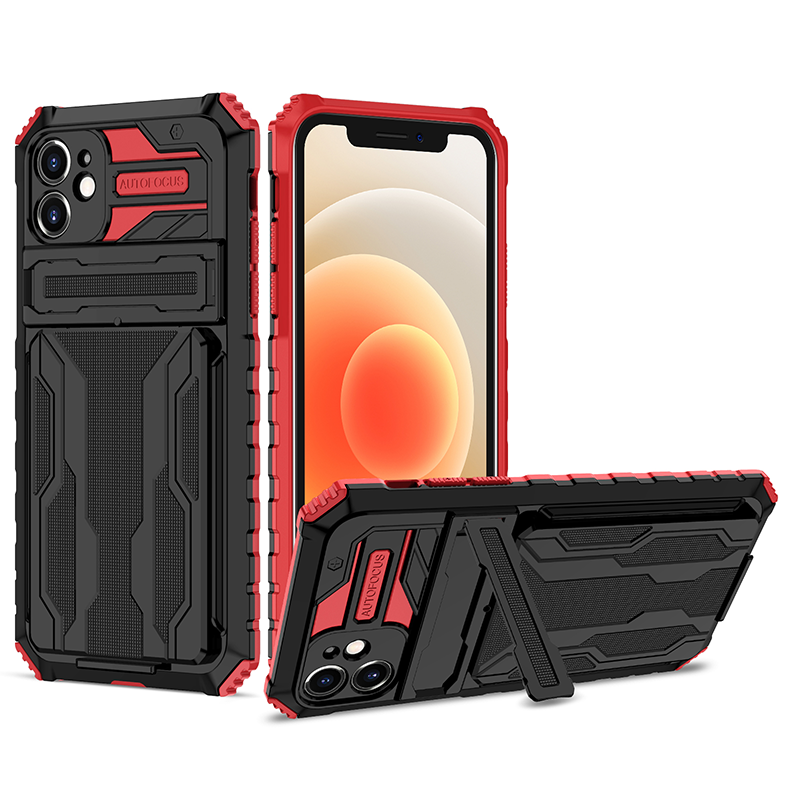 Shockproof Card Holder Case – Kickstand, Camera Protection, Durable Cover for iPhone Models