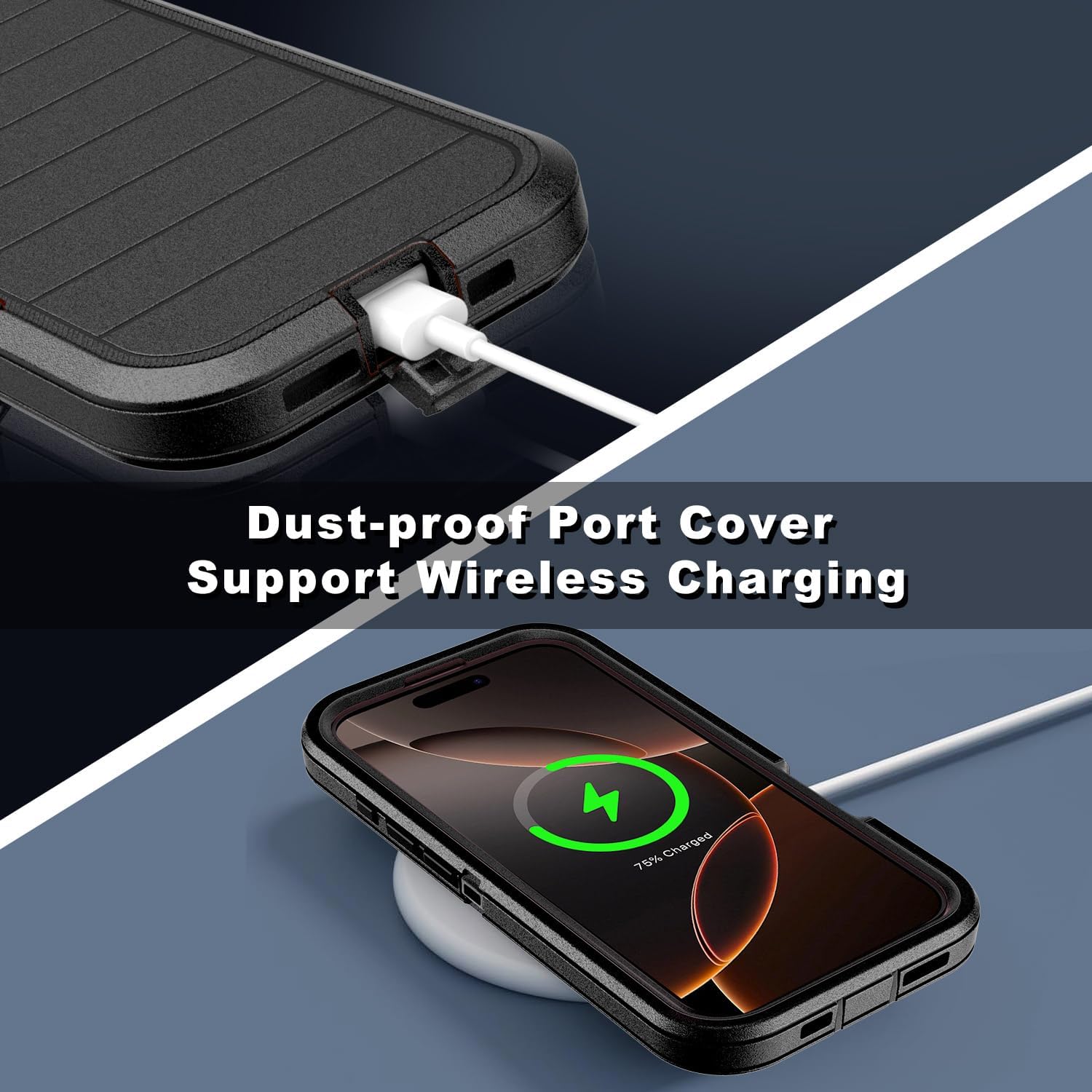 Heavy-Duty Shock Absorption Case – Full-Body Protective Silicone Rubber Cover for iPhone Models