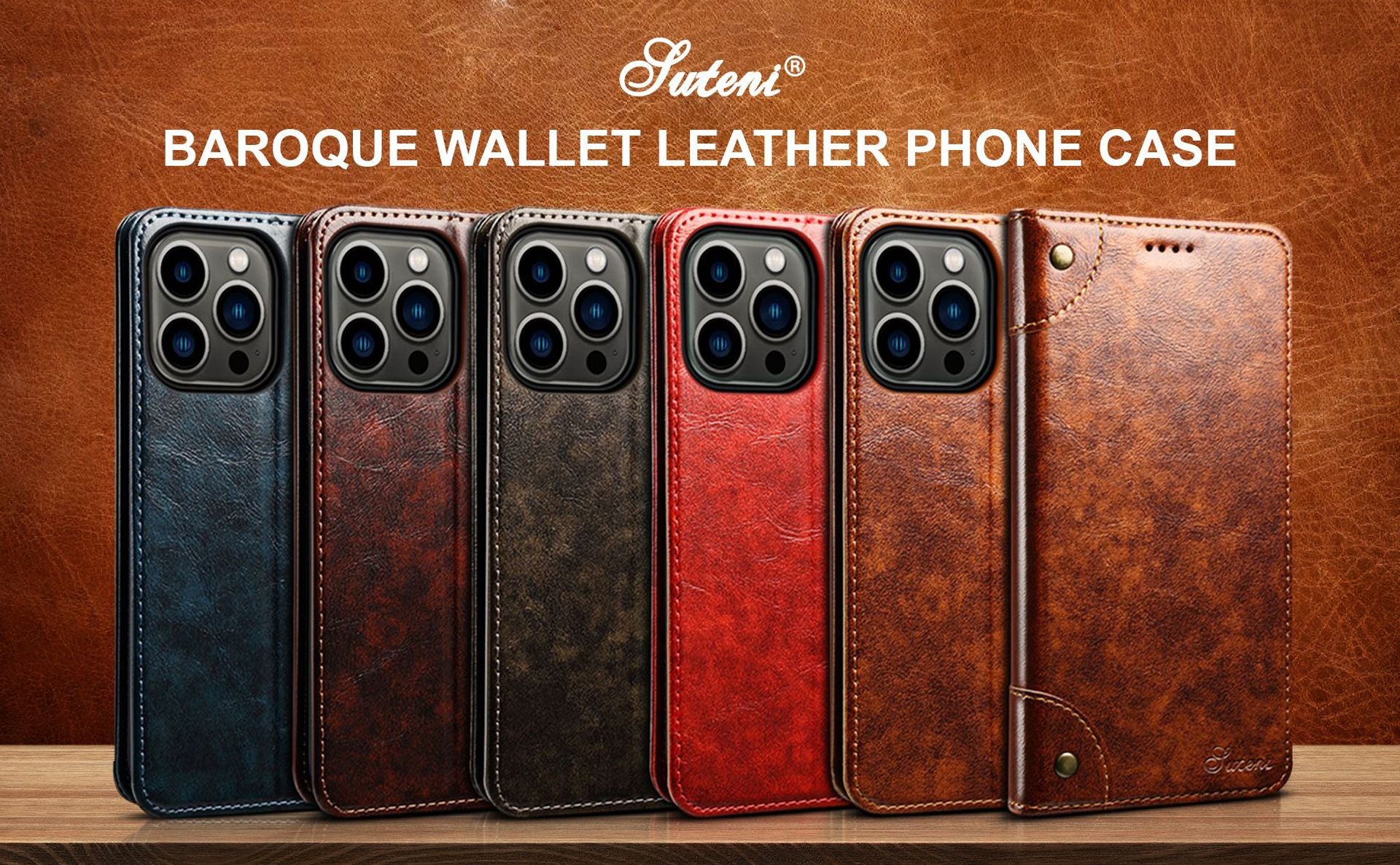 Retro Leather Flip Wallet Case – Magnetic Closure, Card Slots, Shockproof Protection, Elegant Vintage Design, Durable PU Leather Cover for iPhone