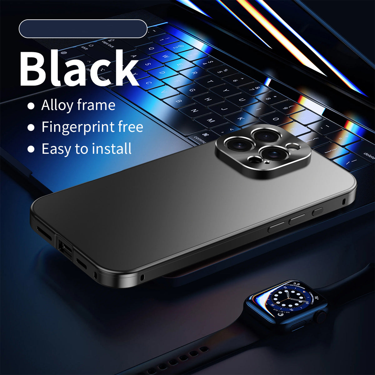 Luxury Shockproof Magnetic Phone Case - Slim Aluminum Frame with Full Lens Protection, Wireless Charging Compatible