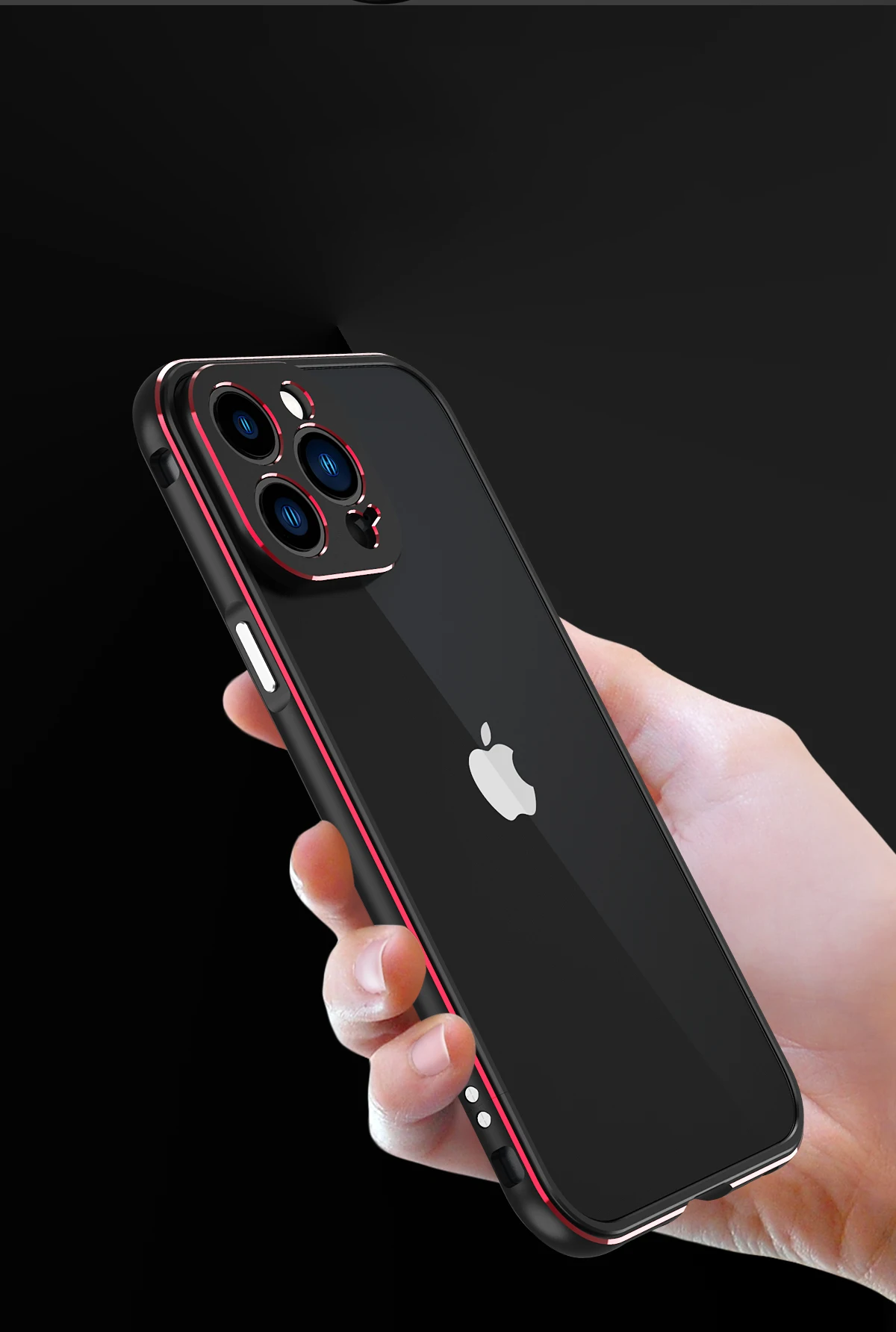 Aluminum Bumper & Metal Lens Frame Case  Shockproof Cover for iPhone Models, Durable and Stylish Protection with Sleek Design