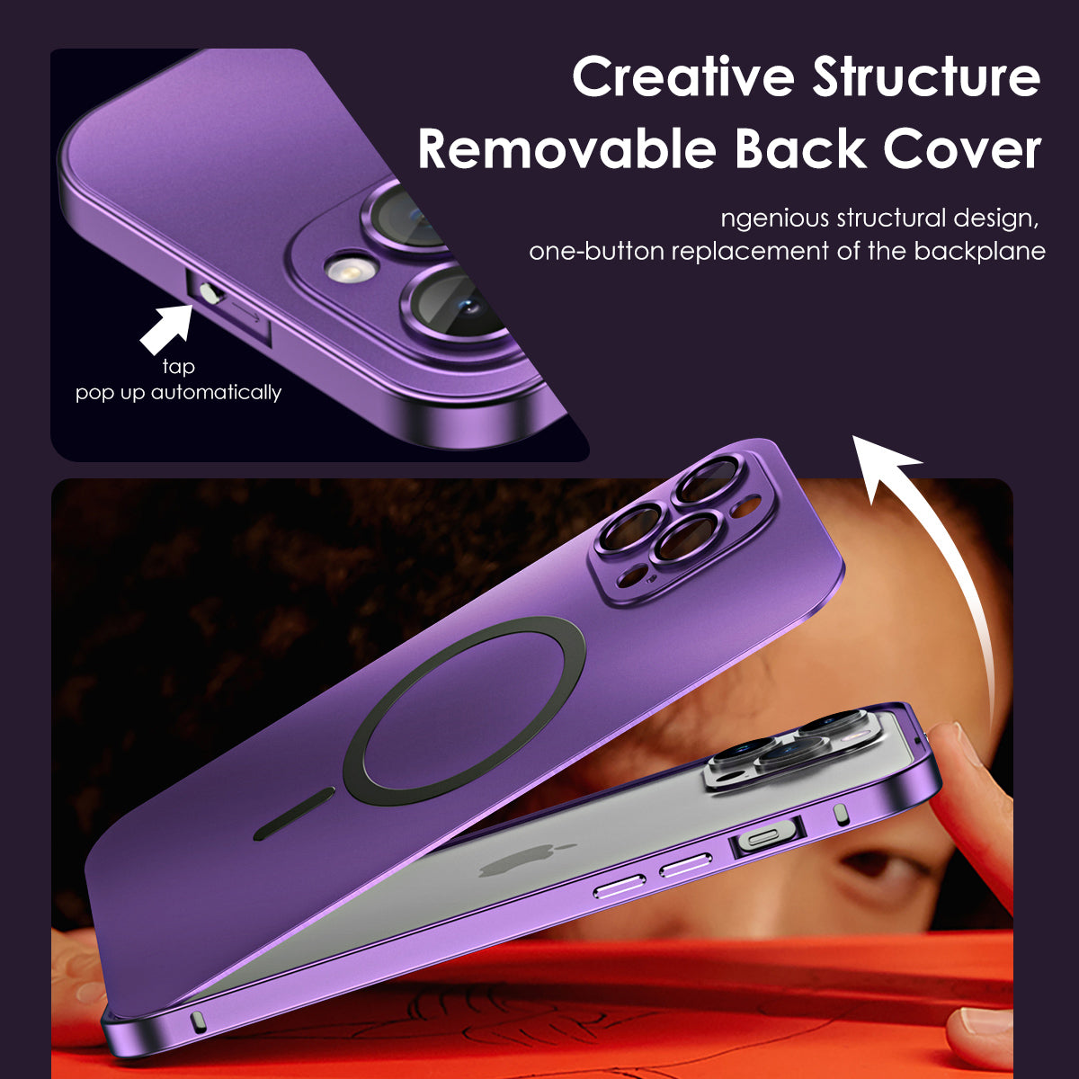 Luxury Magnetic Metal iPhone Case - Shockproof Aluminum Frame, Slim Design, Lens Film Protection, Durable Cover