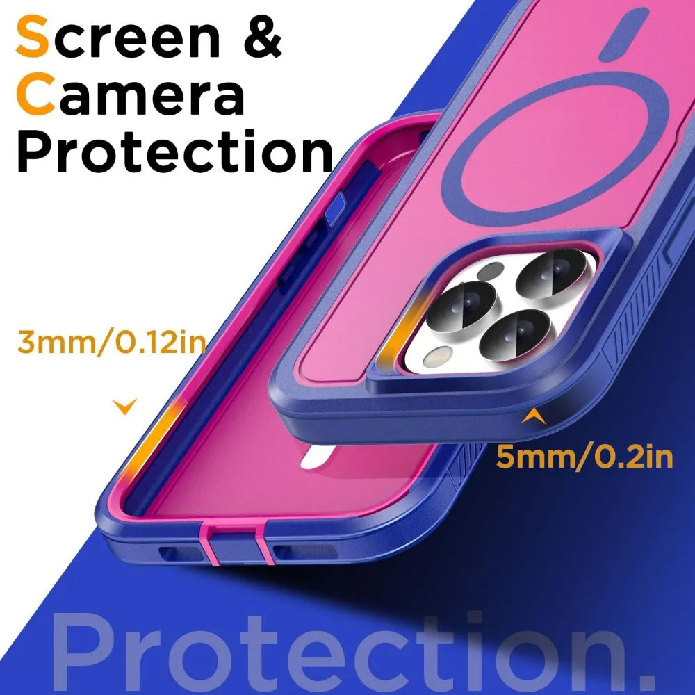 Heavy Duty Shockproof Case – Rugged Protective Cover with Kickstand, Anti-Scratch, Full-Body Protection for iPhone Models