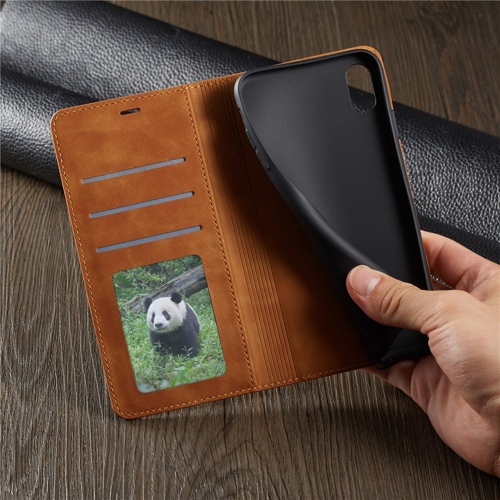 Thin Suede Leather Wallet Case – Flip Cover with Strong Magnet, Card Holder, and Premium Protection for iPhone Models