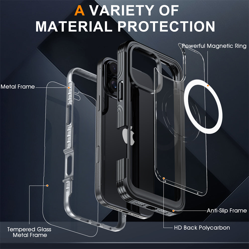 Full-Body Protection Magnetic Case – Tempered Glass MagSafe Shockproof Cover for iPhone Models, Durable and Stylish Design