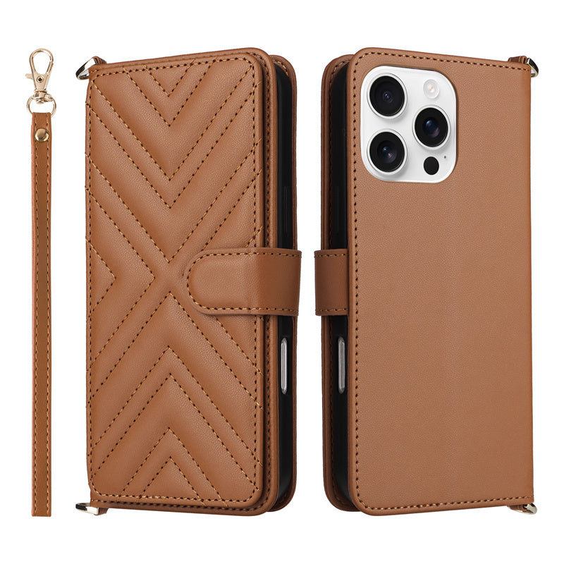 Luxury Crossbody Wallet Phone Case – Fashion Shoulder Strap, Magnetic Closure, Card Holder, and Premium Protection for iPhone