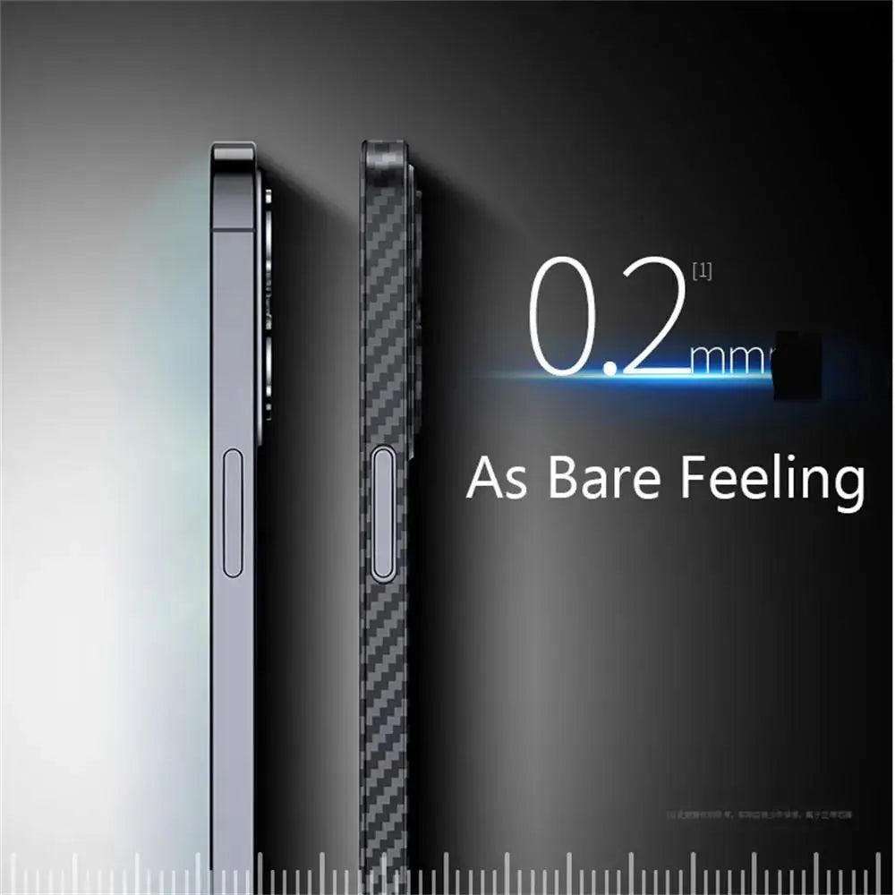 Luxury Ultra-Thin Carbon Fiber Matte Case – 0.2mm PP Back Cover for iPhone Models, Lightweight, Sleek, and Durable Protection