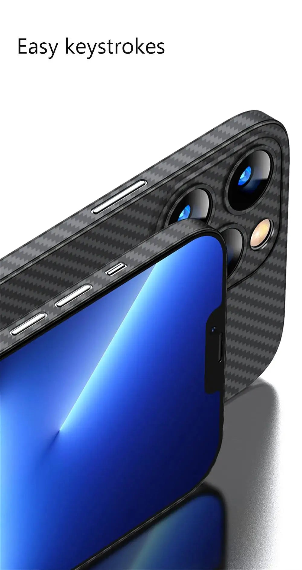 Luxury Ultra-Thin Carbon Fiber Matte Case – 0.2mm PP Back Cover for iPhone Models, Lightweight, Sleek, and Durable Protection