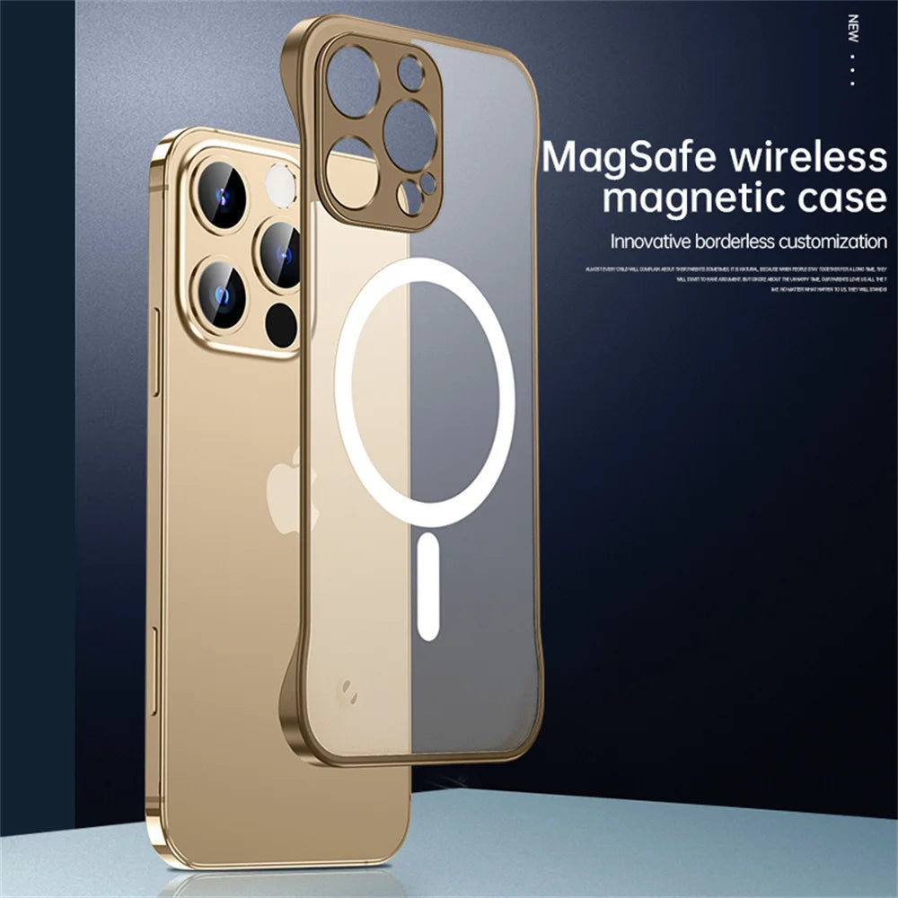 Premium Ultra Thin Magnetic Transparent iPhone Case Borderless r Water Resistant Protective Cover with MagSafe Compatibility