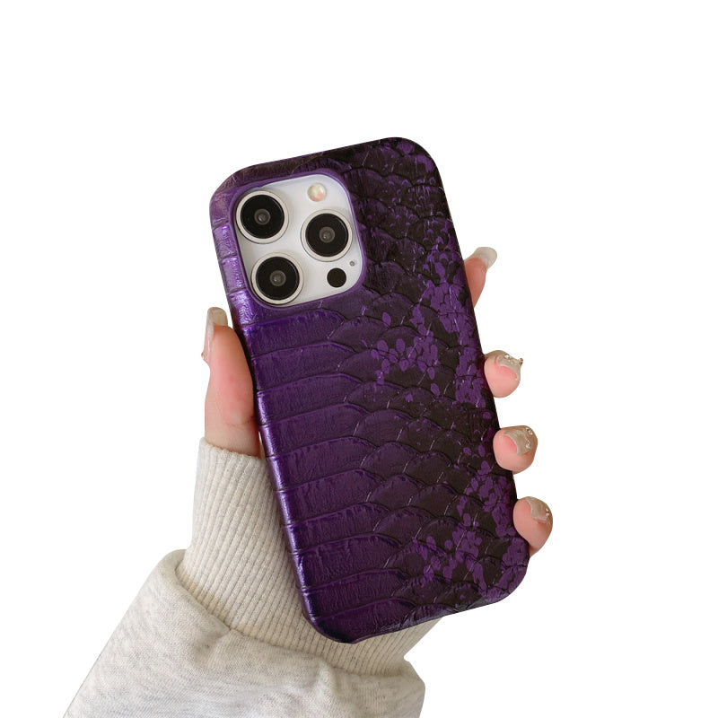 Premium Leather Realistic Snake Skin Texture iPhone Case - PU Seismic Cover, Durable & Stylish Protection for iPhone Models