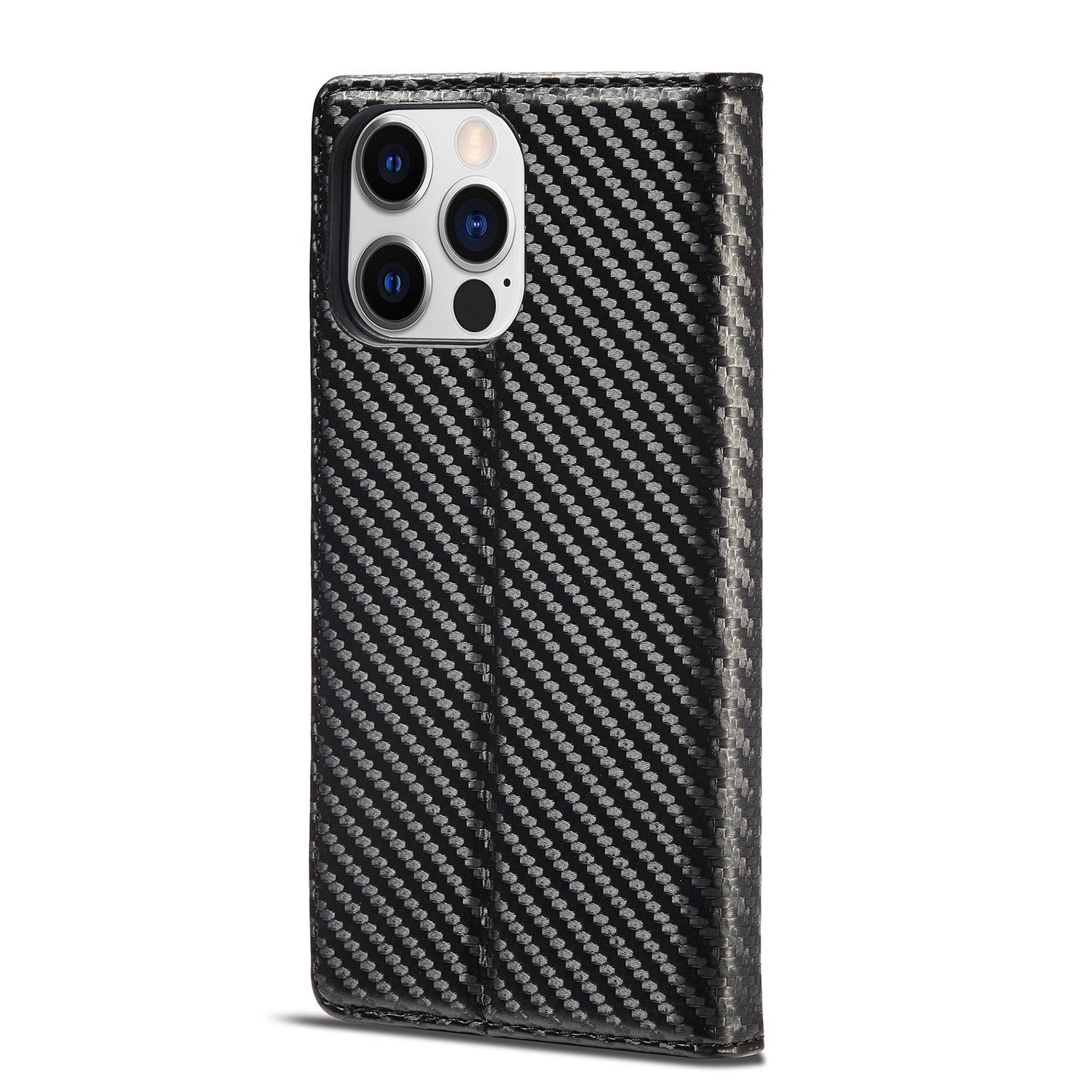 Luxury Carbon Fiber Leather Wallet iPhone Case – Magnetic Flip Cover, Card Holder, Shockproof Protection, Stylish & Durable for iPhone