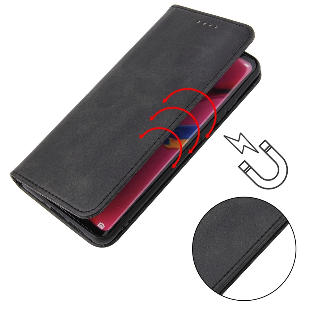 Luxury Magnetic Leather Flip Case – Premium Wallet Cover with Card Slots, Shockproof Protection, and Magnetic Closure for iPhone Models