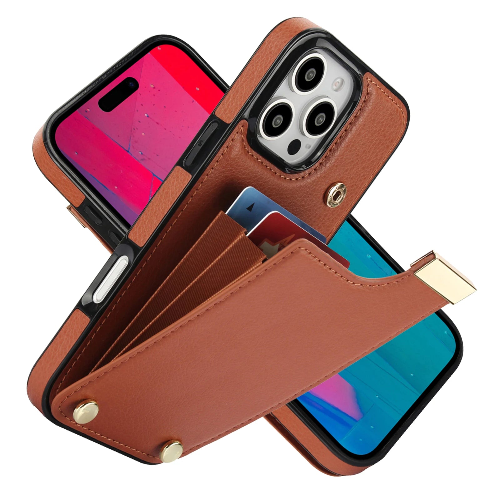 Shockproof Leather Wallet Case – Flip Cover with Card Holder, Secure Pocket, Durable Protection for iPhone Models