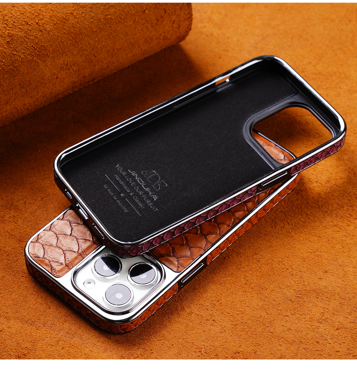 Luxury Leather Plating Shockproof Phone Case - Protective Snake Texture Durable Bumper Design for Enhanced Phone Protection