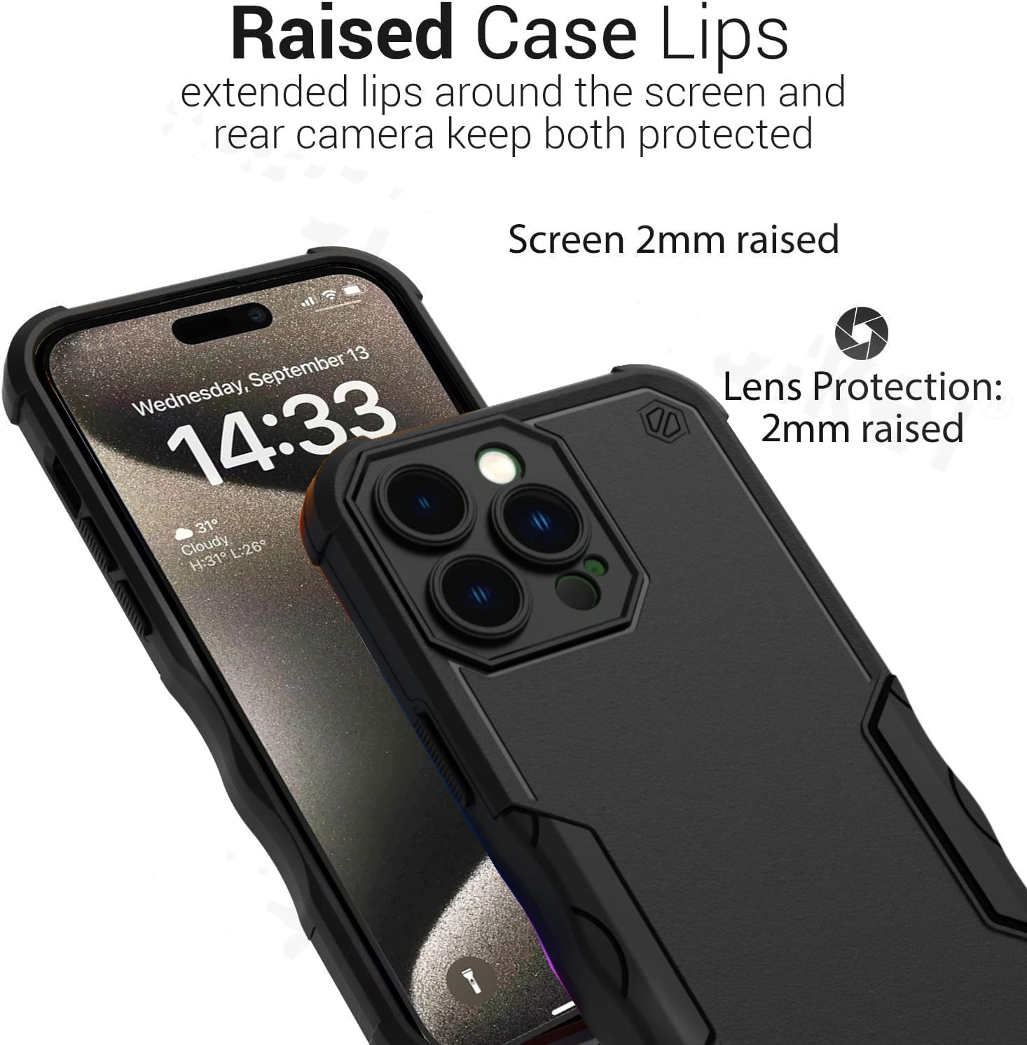 Shockproof Armor Case – Anti-Shock/Fall Protective Back Cover for iPhone Models, Durable and Rugged Design