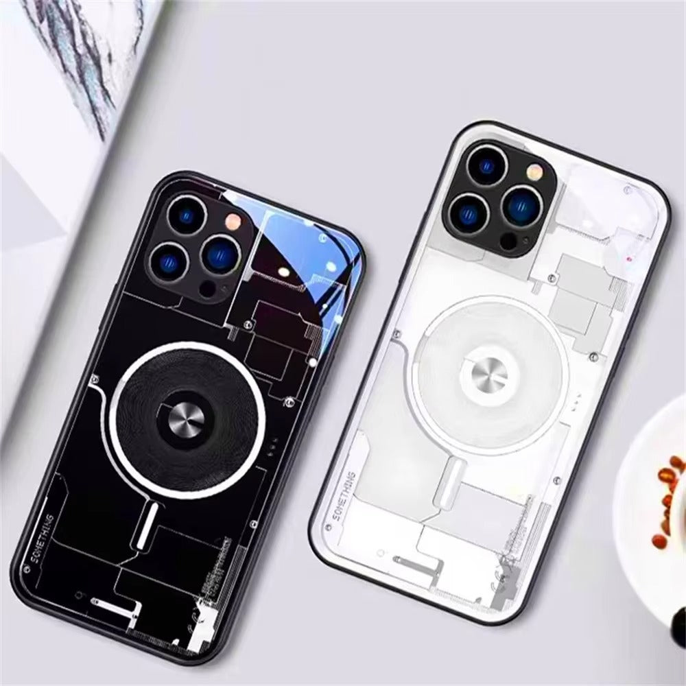 Premium Apple iPhone Hülle, MagSafe-kompatibel, Kameraobjektiv- und Bildschirmschutz, ultra dünn, stoßfest, magnetisch, vollständiger Rundumschutz, vollständige Metall-Schutzhülle
