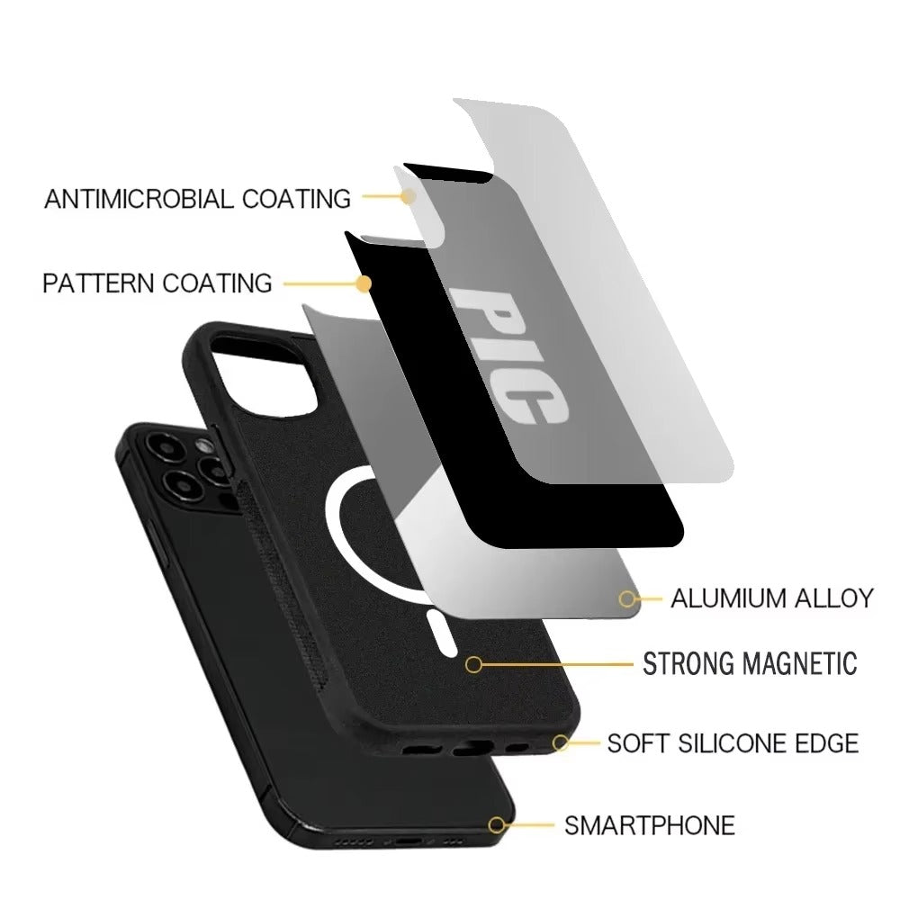 Premium Apple iPhone Hülle, MagSafe-kompatibel, Kameraobjektiv- und Bildschirmschutz, ultra dünn, stoßfest, magnetisch, vollständiger Rundumschutz, vollständige Metall-Schutzhülle