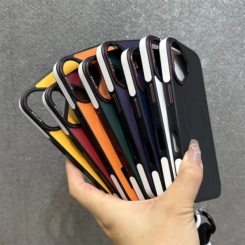 Premium Apple iPhone Hülle, MagSafe-kompatibel, Kameraobjektiv- und Bildschirmschutz, ultra dünn, stoßfest, magnetisch, vollständiger Rundumschutz, vollständige Metall-Schutzhülle