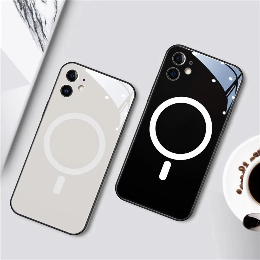 Premium Apple iPhone Hülle, MagSafe-kompatibel, Kameraobjektiv- und Bildschirmschutz, ultra dünn, stoßfest, magnetisch, vollständiger Rundumschutz, vollständige Metall-Schutzhülle