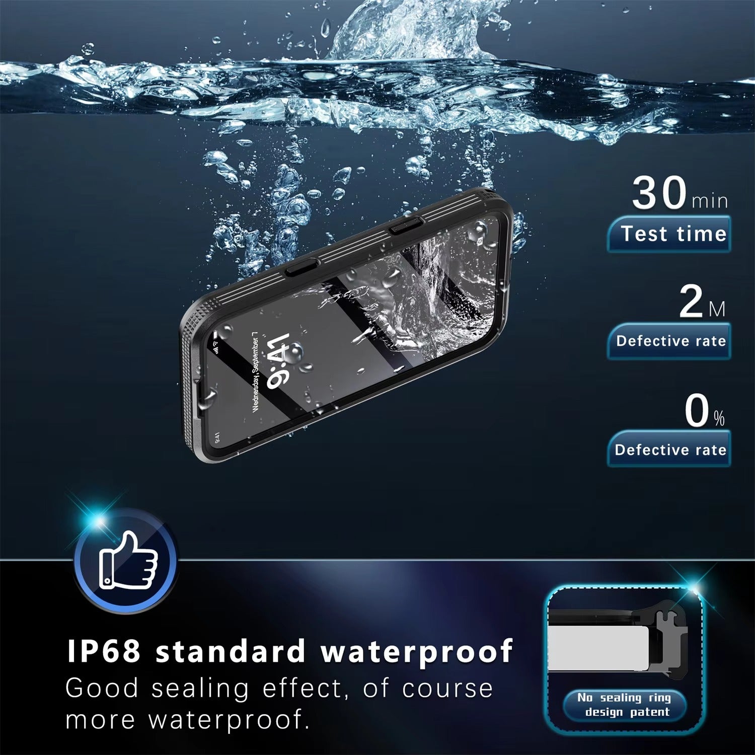 Premium Apple iPhone Hülle MagSafe-kompatibel, Kameraobjektiv- und Bildschirmschutz, ultra-dünne stoßfeste magnetische Rundum-Schutzabdeckung mit IP68 wasserdichtem Lade-Design