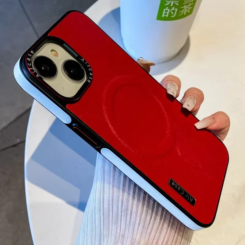 Premium Apple iPhone Hülle, MagSafe-kompatibel, Kameraobjektiv- und Bildschirmschutz, ultra dünn, stoßfest, magnetisch, vollständiger Rundumschutz, vollständige Metall-Schutzhülle