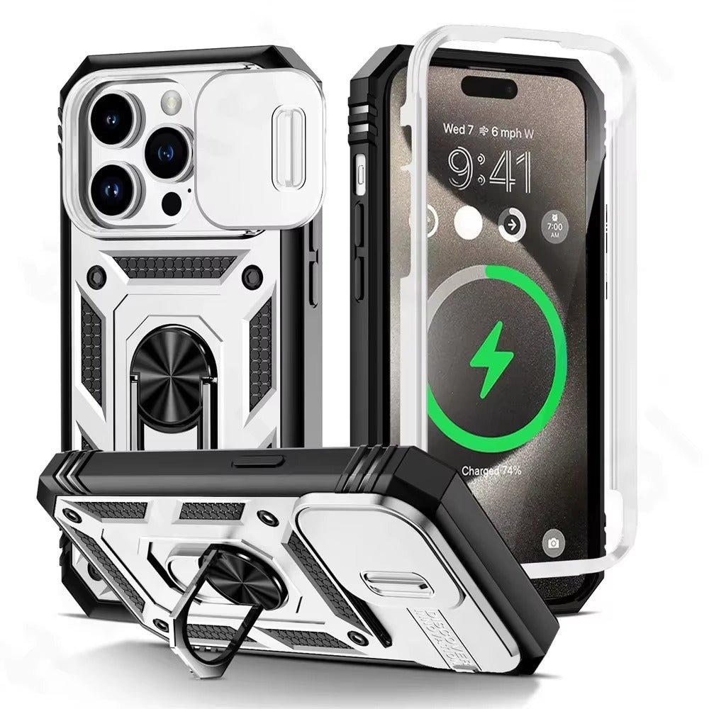 Premium Apple iPhone Hülle, MagSafe-kompatibel, Kameraobjektiv- und Bildschirmschutz, ultra dünn, stoßfest, magnetisch, vollständiger Rundumschutz, vollständige Metall-Schutzhülle