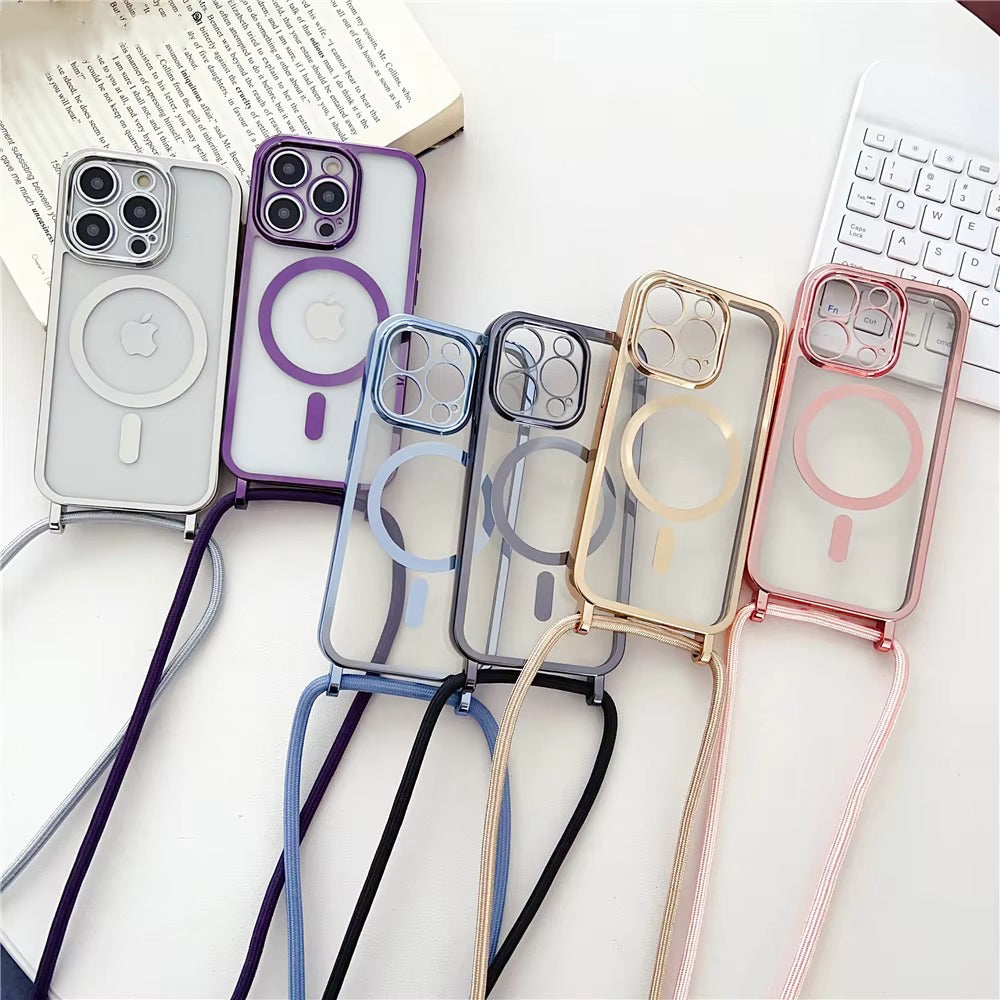 Premium Apple iPhone Hülle, MagSafe-kompatibel, Kameraobjektiv- und Bildschirmschutz, ultra dünn, stoßfest, magnetisch, vollständiger Rundumschutz, vollständige Metall-Schutzhülle