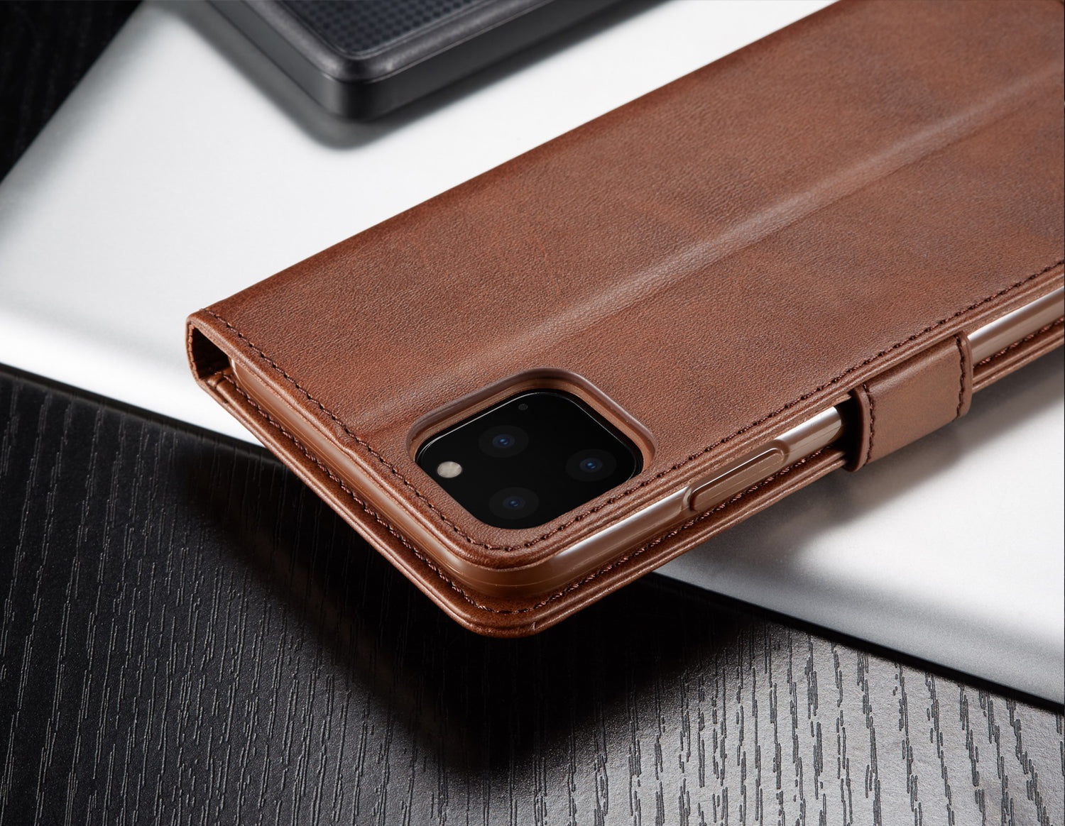 Luxury Leather Wallet Case – Flip Cover with Card Slot, Magnetic Closure, and Premium Protection for iPhone Models