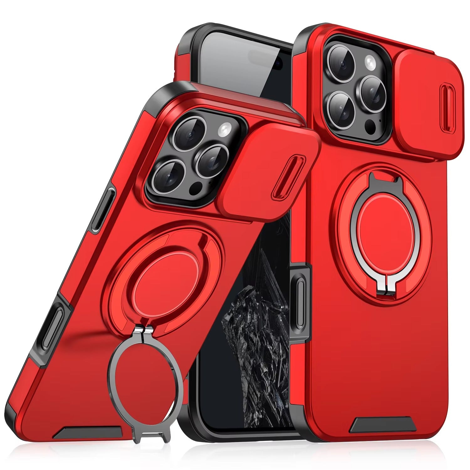 Premium Apple iPhone Hülle, MagSafe-kompatibel, Kameraobjektiv- und Bildschirmschutz, ultra dünn, stoßfest, magnetisch, vollständiger Rundumschutz, vollständige Metall-Schutzhülle