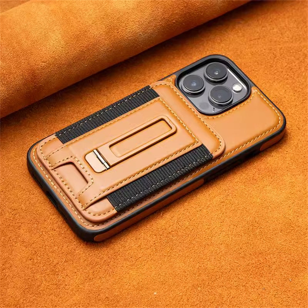 Luxury Detachable Wallet Leather Case – Magnetic Card Slot, Shockproof Protection, Hollow Logo Back Cover, Premium Design for iPhone Models