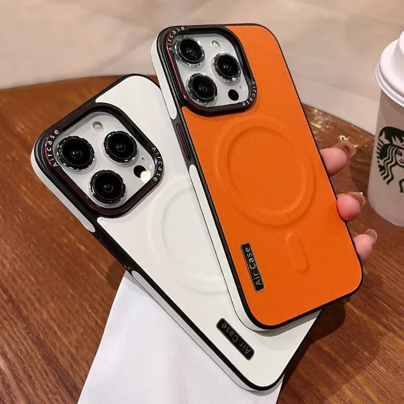 Premium Apple iPhone Hülle, MagSafe-kompatibel, Kameraobjektiv- und Bildschirmschutz, ultra dünn, stoßfest, magnetisch, vollständiger Rundumschutz, vollständige Metall-Schutzhülle