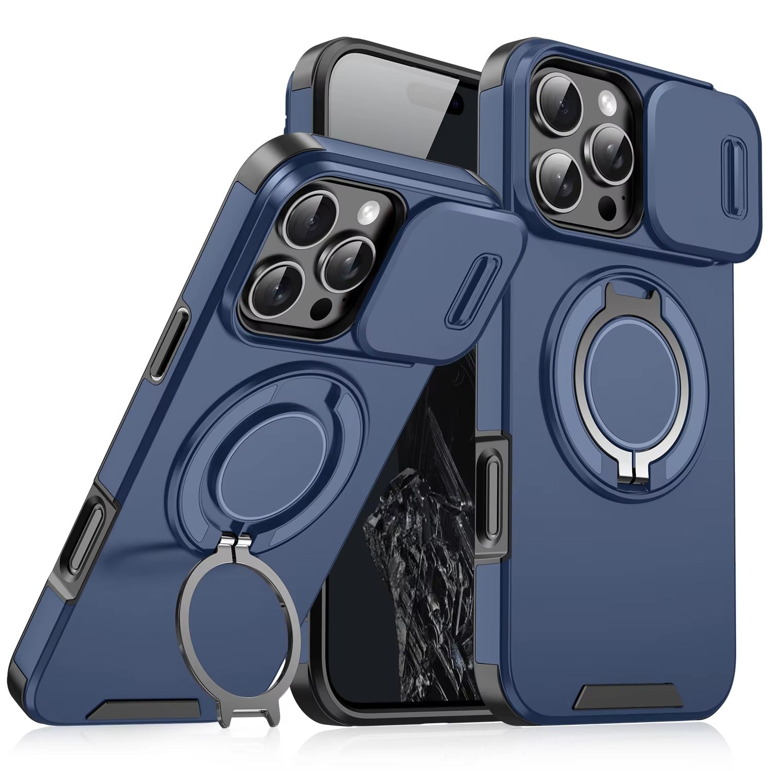 Premium Apple iPhone Hülle, MagSafe-kompatibel, Kameraobjektiv- und Bildschirmschutz, ultra dünn, stoßfest, magnetisch, vollständiger Rundumschutz, vollständige Metall-Schutzhülle