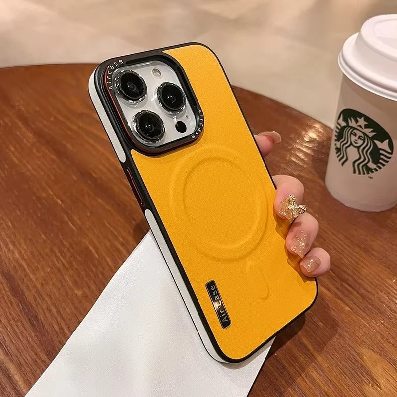 Premium Apple iPhone Hülle, MagSafe-kompatibel, Kameraobjektiv- und Bildschirmschutz, ultra dünn, stoßfest, magnetisch, vollständiger Rundumschutz, vollständige Metall-Schutzhülle