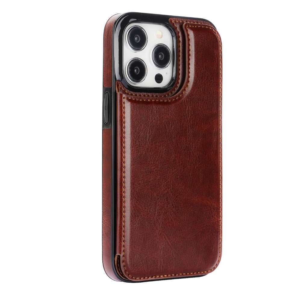 Luxury Wallet Flip iPhone Case – PU Leather Cover with Card Slots, Secure Magnetic Closure, and Full Protection for Ultimate Convenience