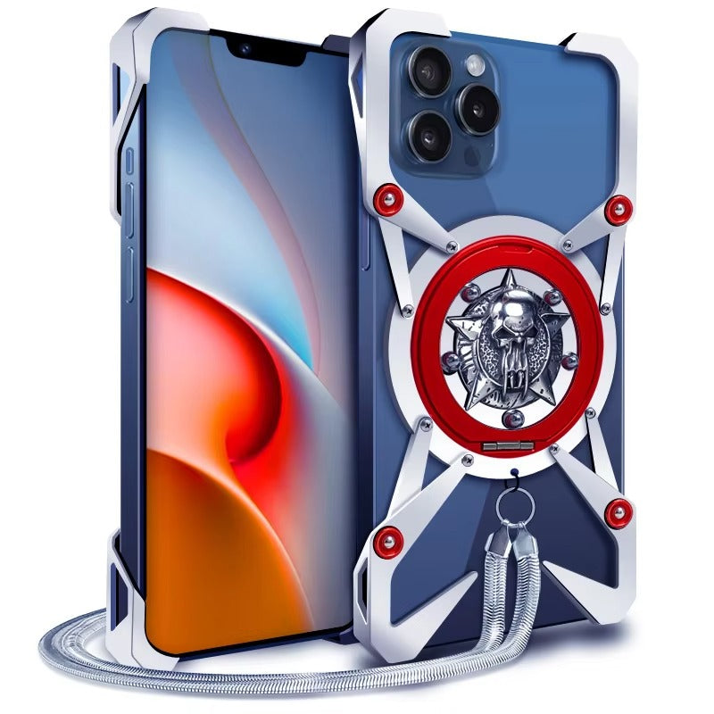 Premium Apple iPhone Hülle, MagSafe-kompatibel, Kameraobjektiv- und Bildschirmschutz, ultra dünn, stoßfest, magnetisch, vollständiger Rundumschutz, vollständige Metall-Schutzhülle