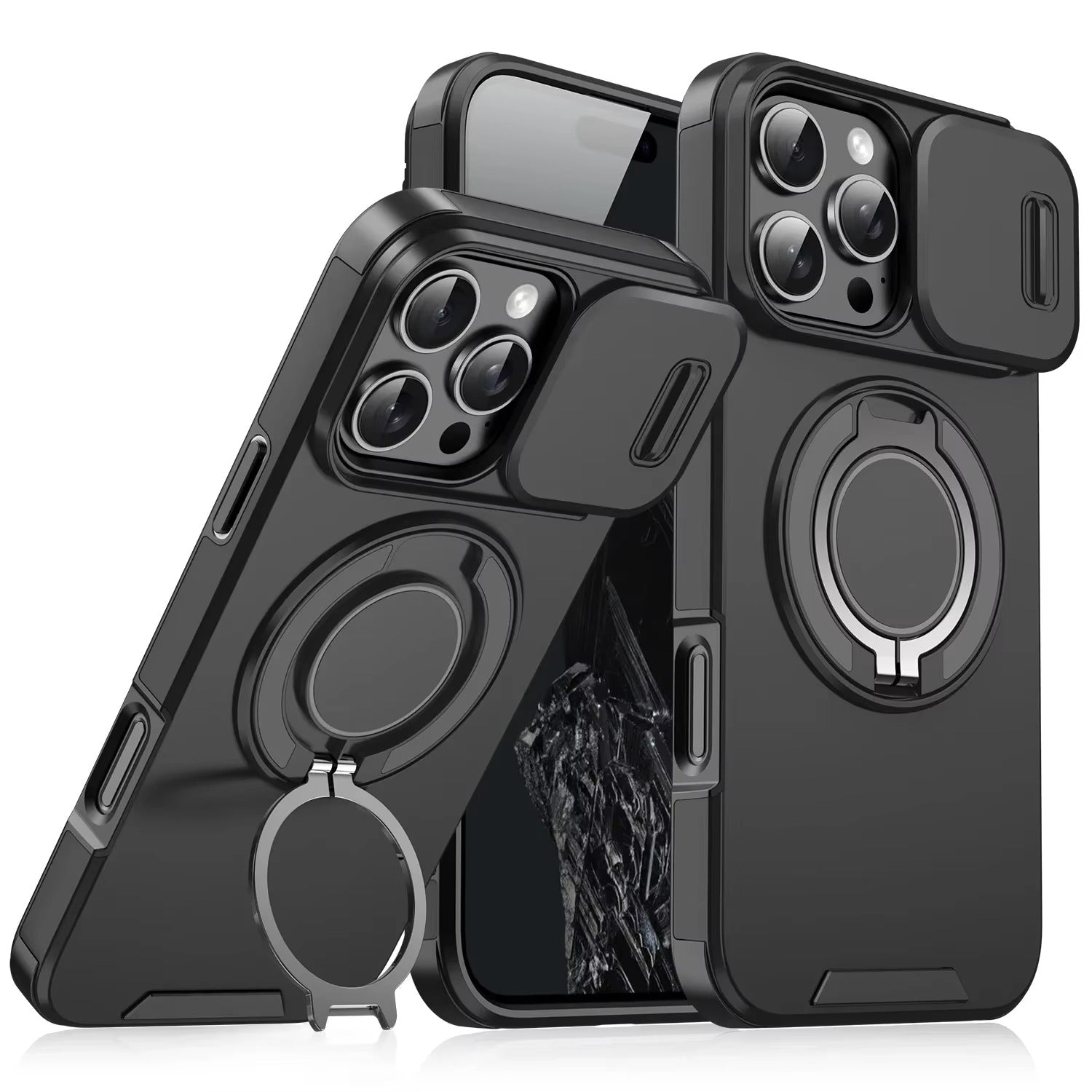 Premium Apple iPhone Hülle, MagSafe-kompatibel, Kameraobjektiv- und Bildschirmschutz, ultra dünn, stoßfest, magnetisch, vollständiger Rundumschutz, vollständige Metall-Schutzhülle