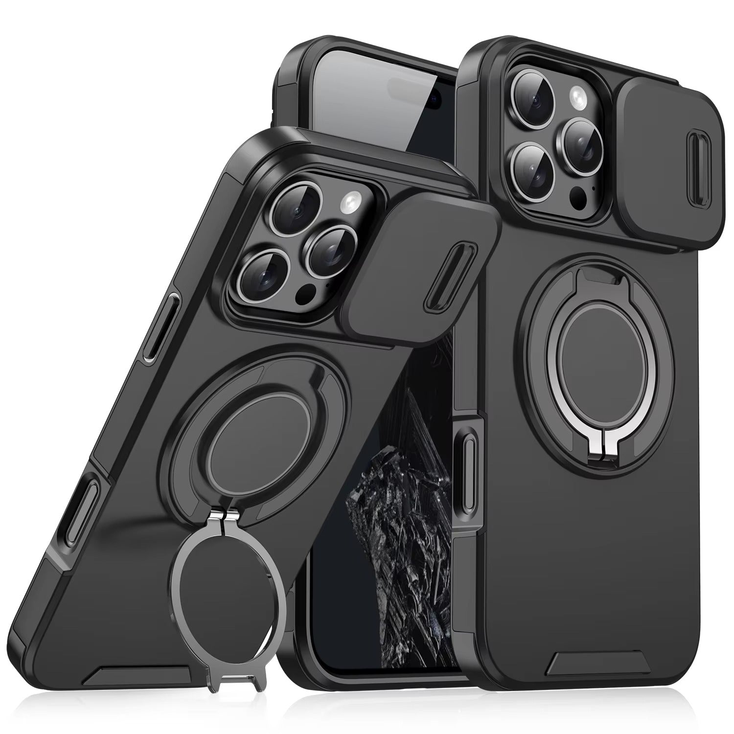 Premium Apple iPhone Hülle, MagSafe-kompatibel, Kameraobjektiv- und Bildschirmschutz, ultra dünn, stoßfest, magnetisch, vollständiger Rundumschutz, vollständige Metall-Schutzhülle