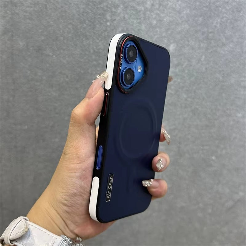 Premium Apple iPhone Hülle, MagSafe-kompatibel, Kameraobjektiv- und Bildschirmschutz, ultra dünn, stoßfest, magnetisch, vollständiger Rundumschutz, vollständige Metall-Schutzhülle