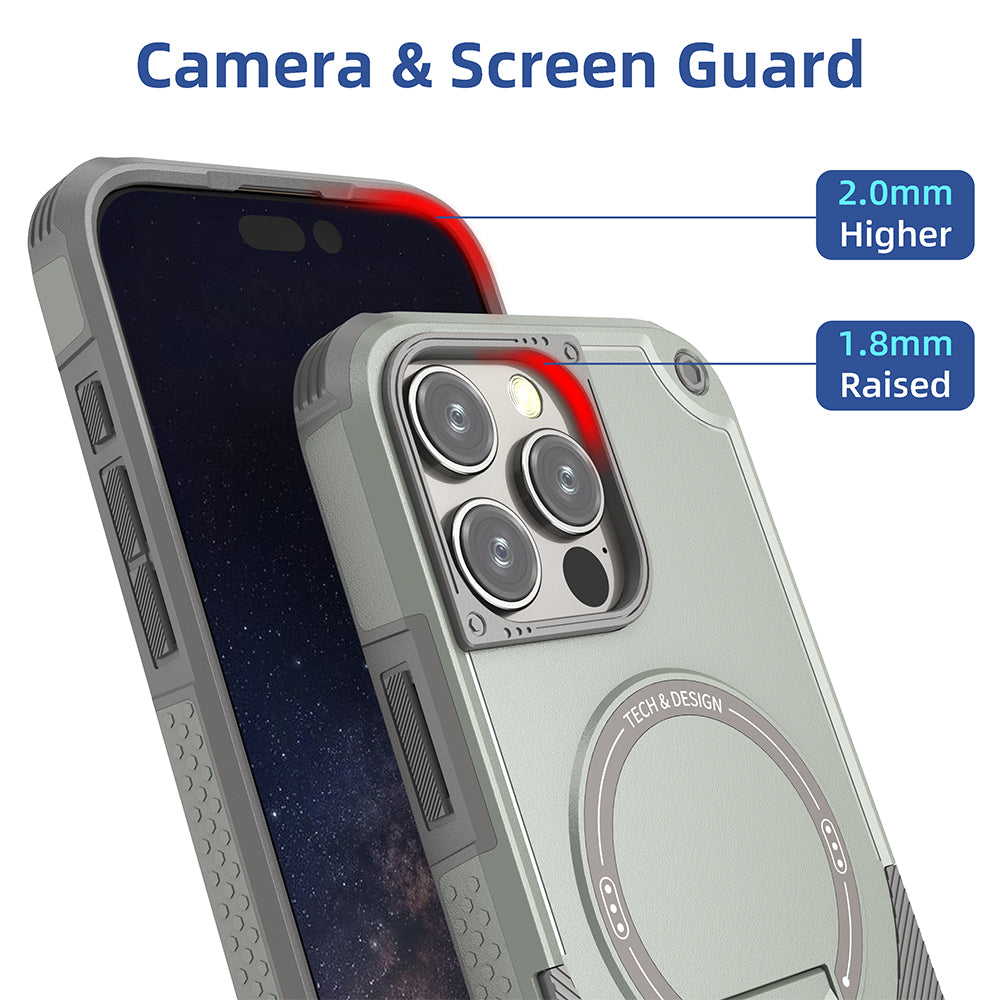 Deluxe Armor Stealth Bracket Case – Magnetic Super Fall Proof, Hard Shell with Lanyard, Heavy-Duty Protection for iPhone Models