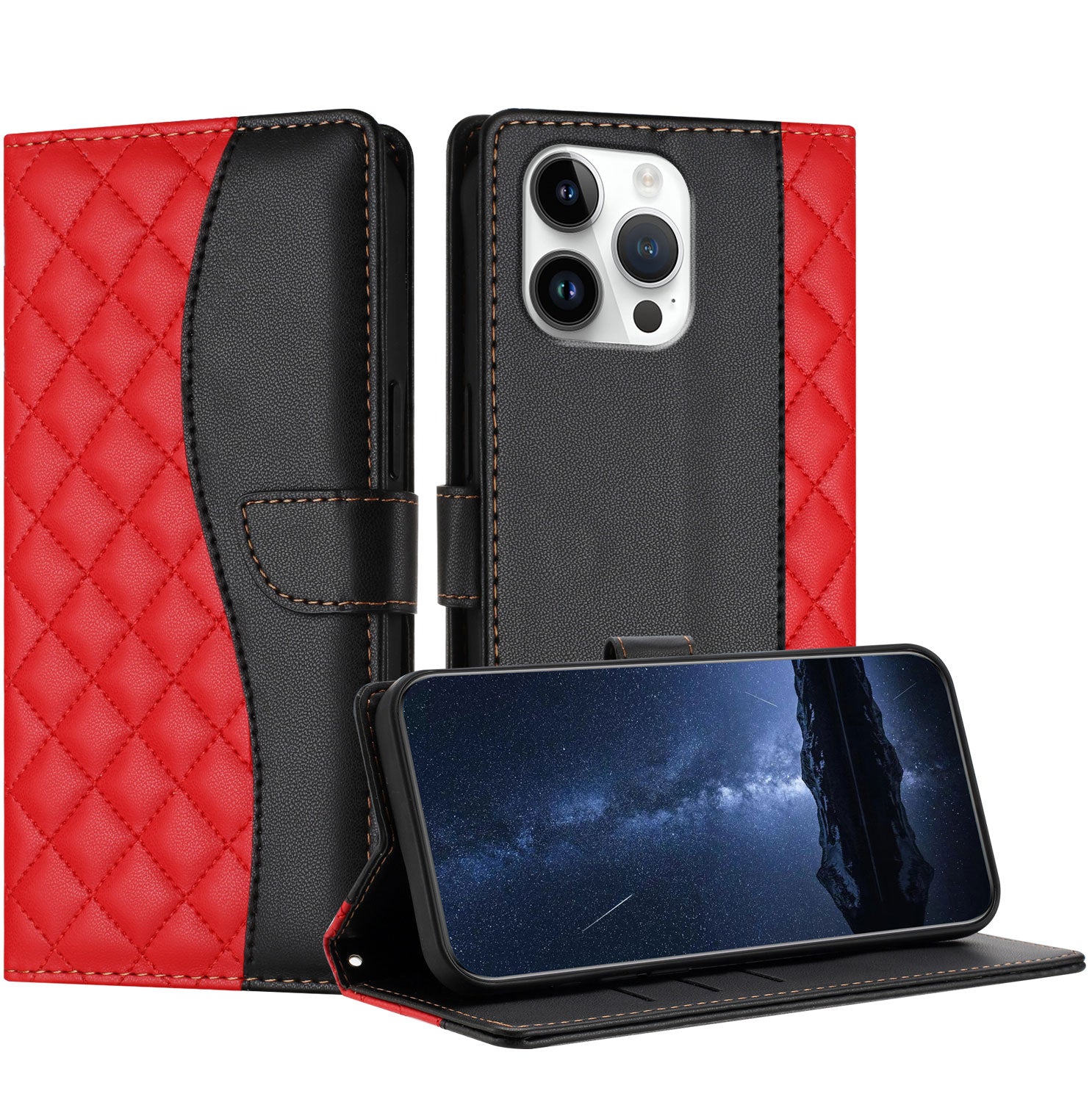 Luxury Quakeproof Flip Leather Wallet Case – Premium Shockproof Protection, Card Slot, Magnetic Closure, Stylish Design for iPhone