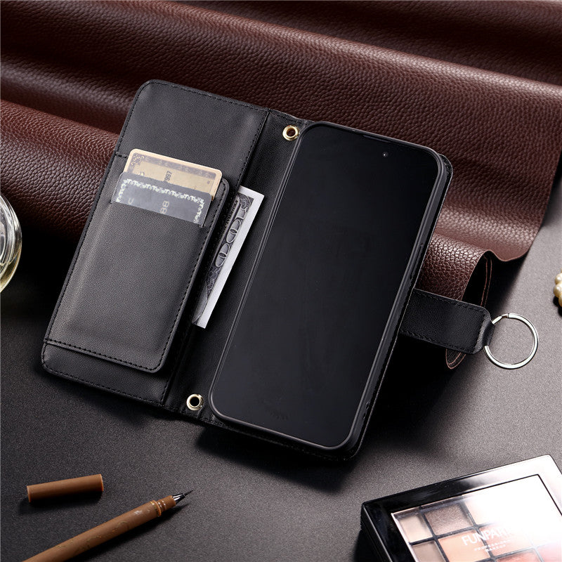 Luxury Leather Flip Phone Case – Premium Wallet, Bracket Protection,  Elegant Cover with Card Slots, Durable & Functional