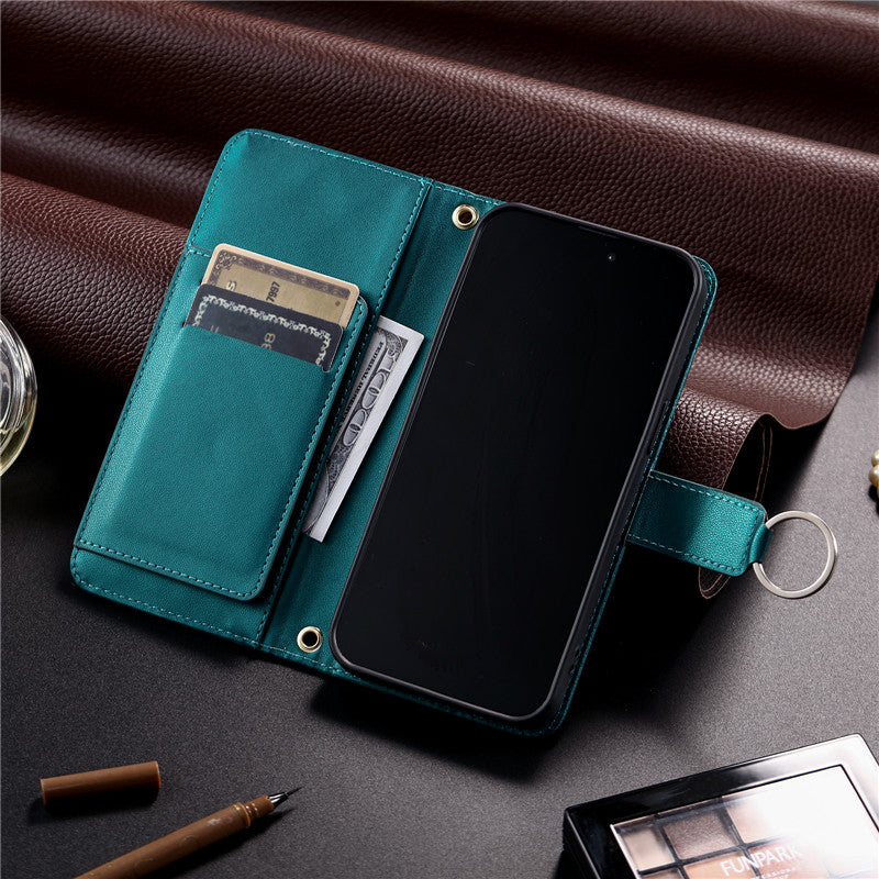 Luxury Leather Flip Phone Case – Premium Wallet, Bracket Protection,  Elegant Cover with Card Slots, Durable & Functional