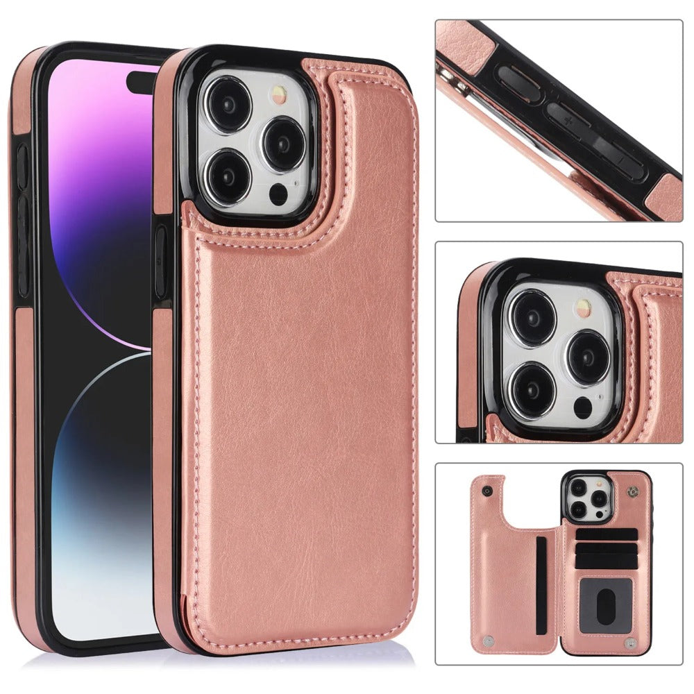 Luxury Wallet Flip iPhone Case – PU Leather Cover with Card Slots, Secure Magnetic Closure, and Full Protection for Ultimate Convenience