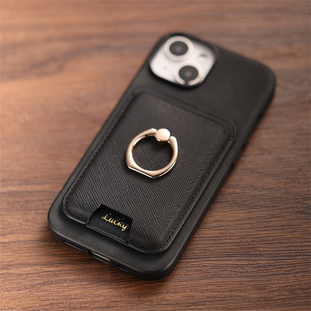 Luxury Detachable Magnetic Wallet Case – Card Holder, Ring Stand, and Shockproof Protection for Secure and Convenient Use