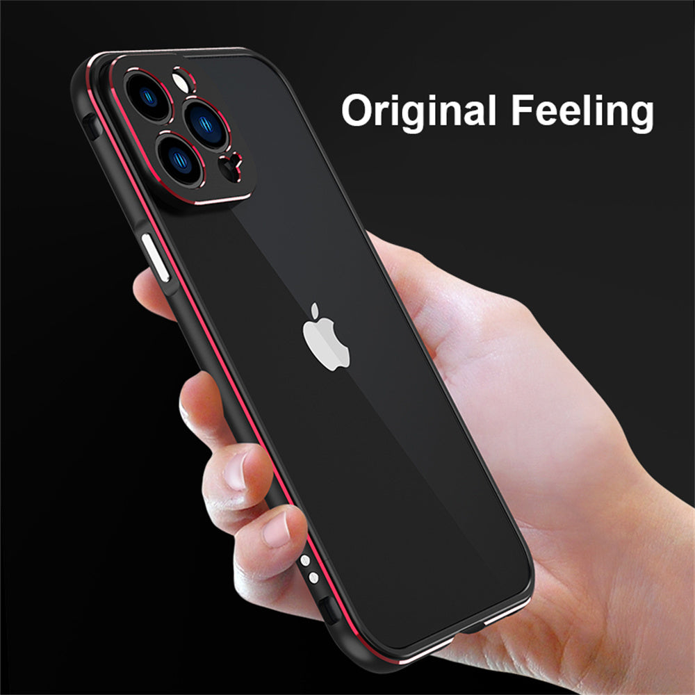 Aluminum Bumper & Metal Lens Frame Case  Shockproof Cover for iPhone Models, Durable and Stylish Protection with Sleek Design