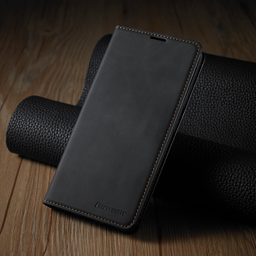 Thin Suede Leather Wallet Case – Flip Cover with Strong Magnet, Card Holder, and Premium Protection for iPhone Models