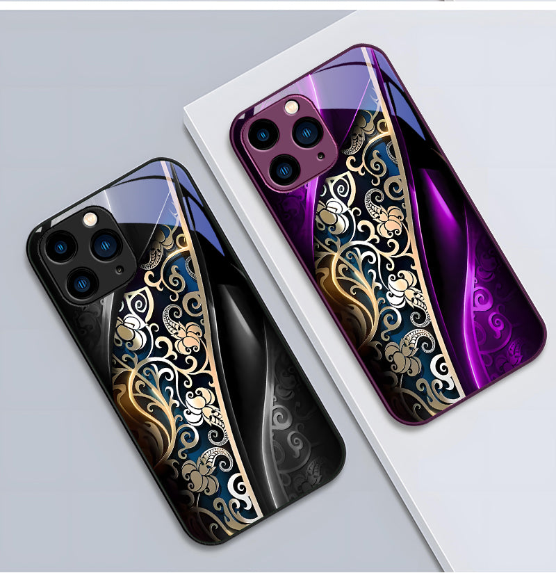 Premium Fate Gear Black Tempered Glass Phone Case iPhone Models, Durable, Stylish, Scratch-Resistant Design, Sleek Cover